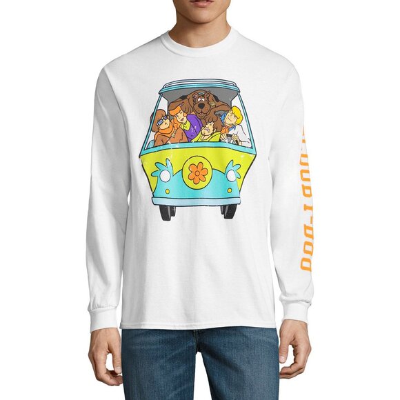 New! Scooby-Doo Mystery Machine Long Sleeve T-Shirt XXL Velma Shaggy Daphne Fred - Picture 1 of 2
